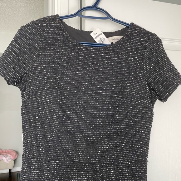 NWT- LOFT half sleeves tweed mini fit and flare dress - Picture 6 of 8